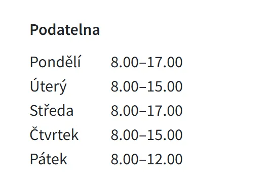 Úřední hodiny registru vozidel Český Krumlov — náhled z oficiálního webu