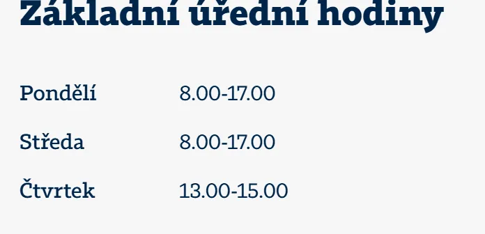 Úřední hodiny registru vozidel Frýdek-Místek — náhled z oficiálního webu