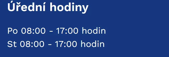 Úřední hodiny registru vozidel Hořovice — náhled z oficiálního webu