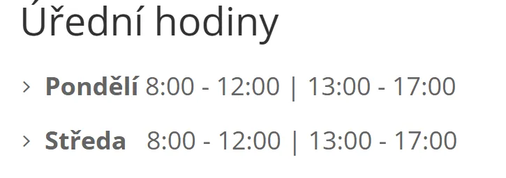 Úřední hodiny registru vozidel Jaroměř — náhled z oficiálního webu