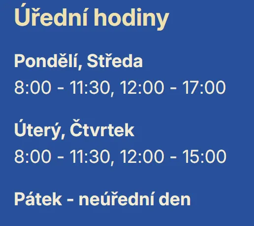 Úřední hodiny registru vozidel Kraslice — náhled z oficiálního webu
