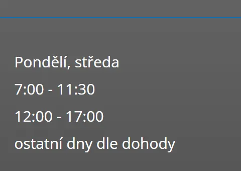 Úřední hodiny registru vozidel Litovel — náhled z oficiálního webu
