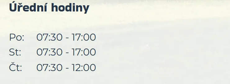 Úřední hodiny registru vozidel Slaný — náhled z oficiálního webu