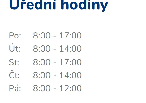 Úřední hodiny registru vozidel Sokolov — náhled z oficiálního webu