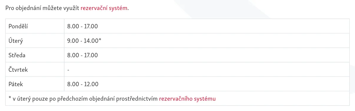 Úřední hodiny registru vozidel Uherské Hradiště — náhled z oficiálního webu